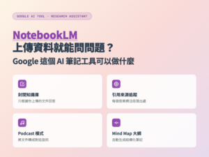 NotebookLM 是 Google 推出的 AI 研究工具，只從你上傳的文件裡回答問題、附來源。這篇介紹核心功能、各職業用法，以及如何搭配 Gemini 建立完整工作流。